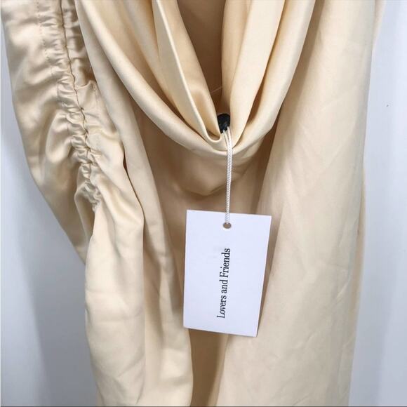 Lovers And Friends Maegan Cowl Neckline Satin Side Ruched maxi Dress NEW MEDIUM - Picture 10 of 11
